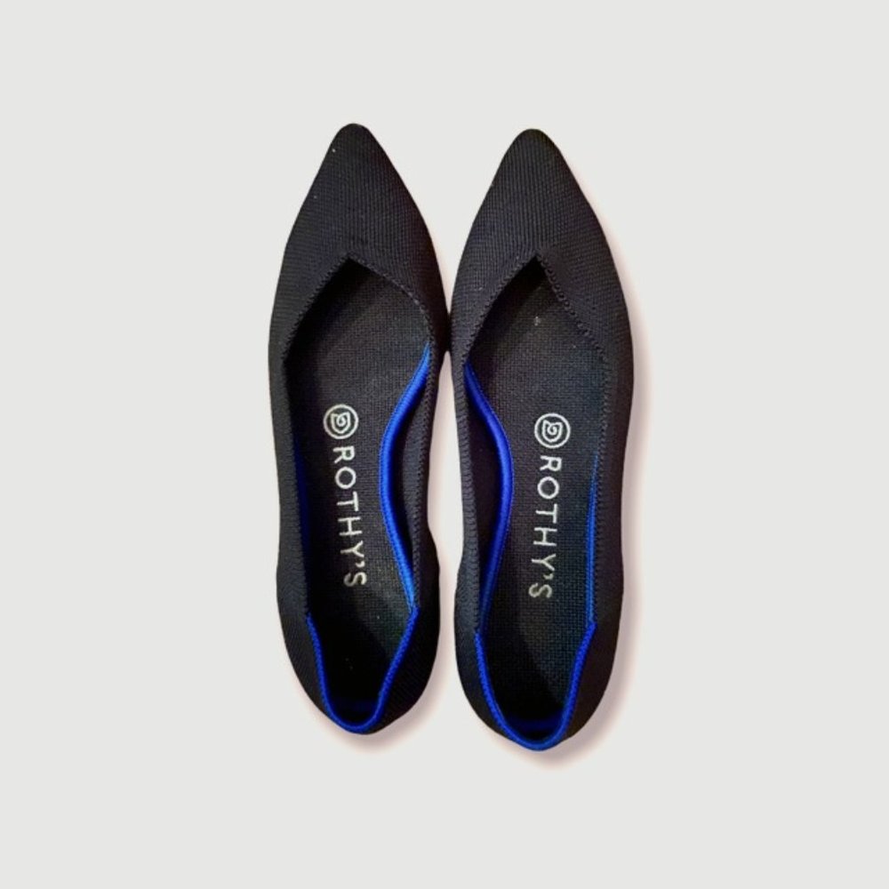 Rothy's | The Point "Black Solid" Flat